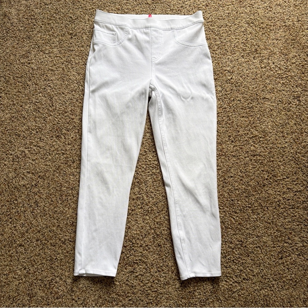 Spanx Jegging Women's Medium White Pull On Jeans Leggings Stretch Casual